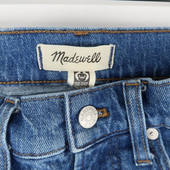 Madewell Perfect Vintage Wide-Leg Jeans Womens 25 Blue High Rise Crop Stretch - Picture 7 of 12